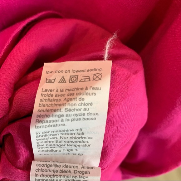 J. Crew Hot Pink Beauchamps 100% Linen Shift Tank Dress Women's sz L/XL - Picture 9 of 10